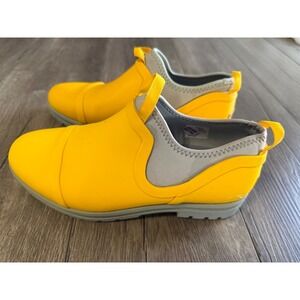 LL Bean Wellie Ankle Rain Boots Womens 9 Yellow Waterproof Slip On Shoes 515795
